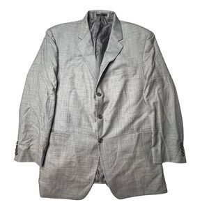 Lauren Ralph Lauren Blazer Mens 44L Grey Wool 3-Button Sharkskin Sport Coat